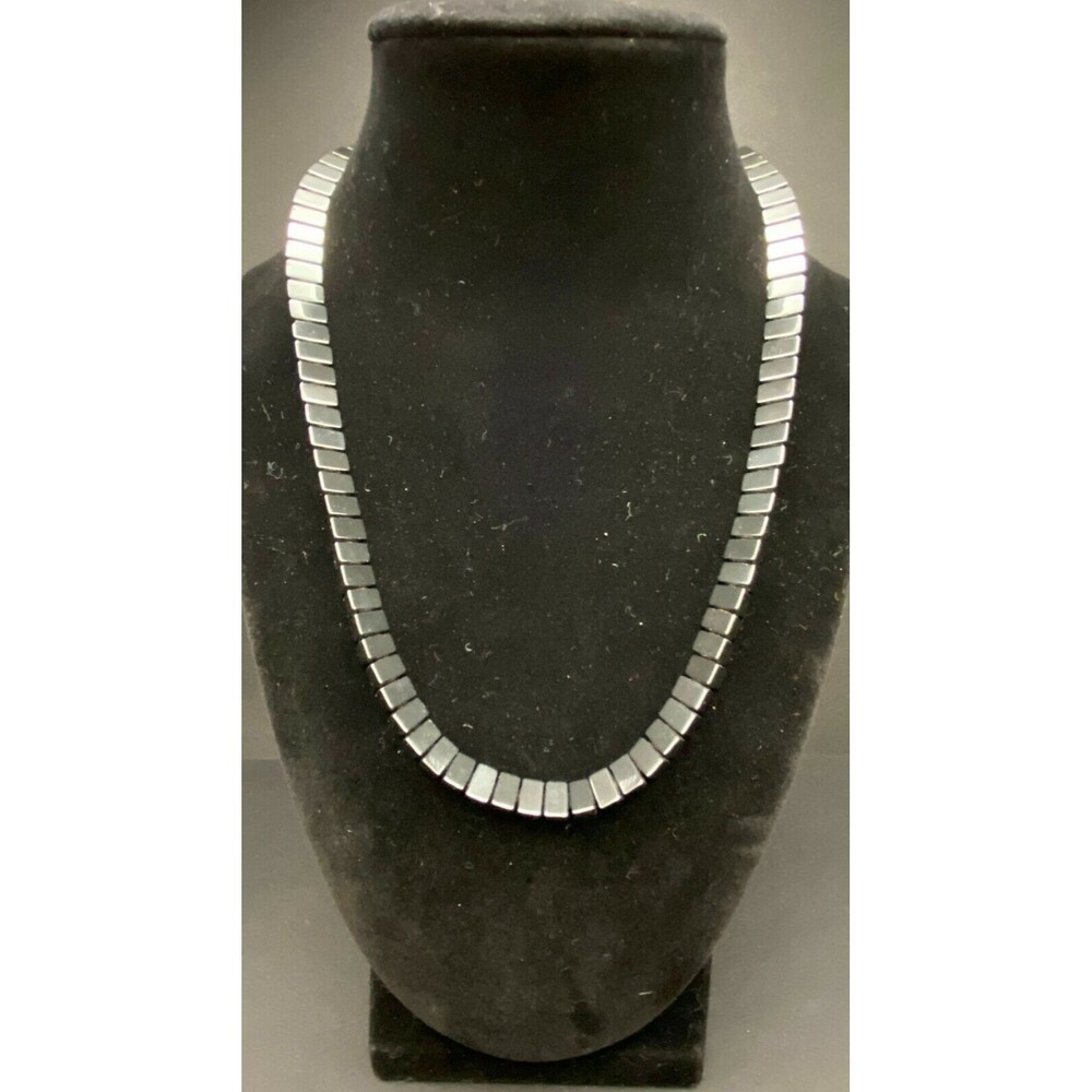 Beaded Hematite Triangle Necklace